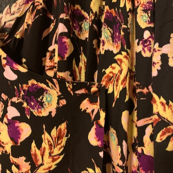 REVOLVE Somedays Lovin Deep End Wrap Dress Black Floral Oversized Mini - Picture 6 of 12